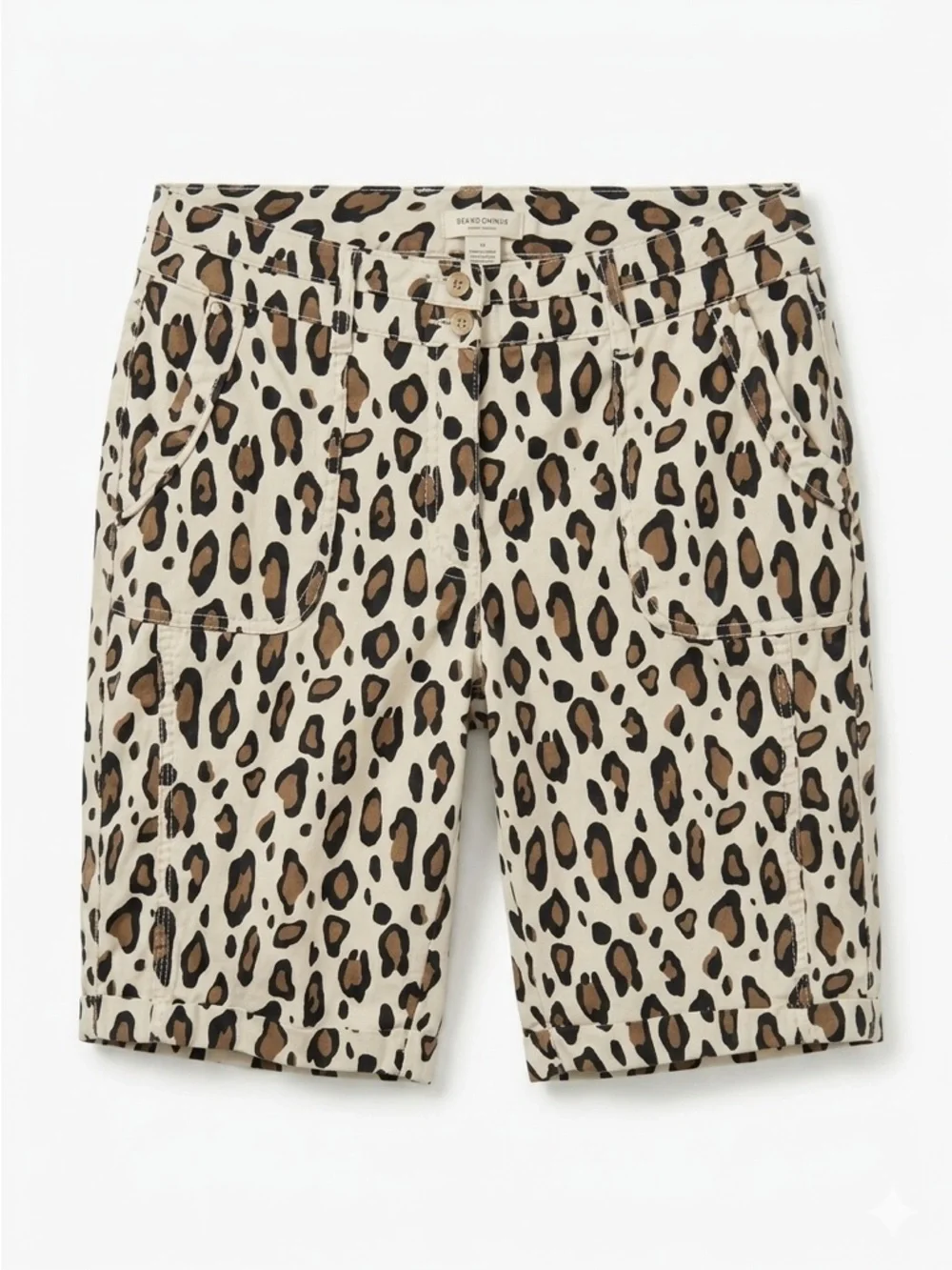 Chico's Petites‎ Floral Safari Chic Leopard Print Bermuda Shorts Size Small 0.5